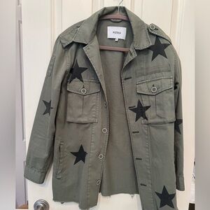 Pistola Grover jacket.  Military green with black stars. XS